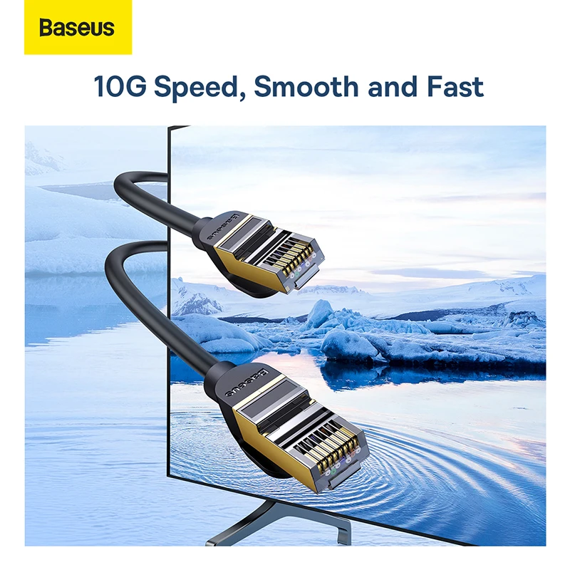 Ethernet-кабель Baseus Cat 7 10 Гбит/с высокоскоростной круглый RJ45 Cat7 кабель для