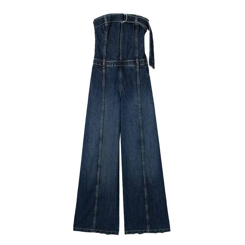

Женский джинсовый комбинезон на молнии, повседневный Классический комбинезон с широкими штанинами в стиле ретро, осень 2023