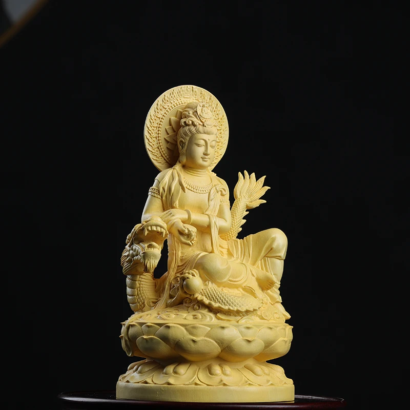 

18 см Статуэтка из самшита, статуэтка, статуэтка фэн-шуй, офисное украшение, коллекционная деревянная Статуэтка