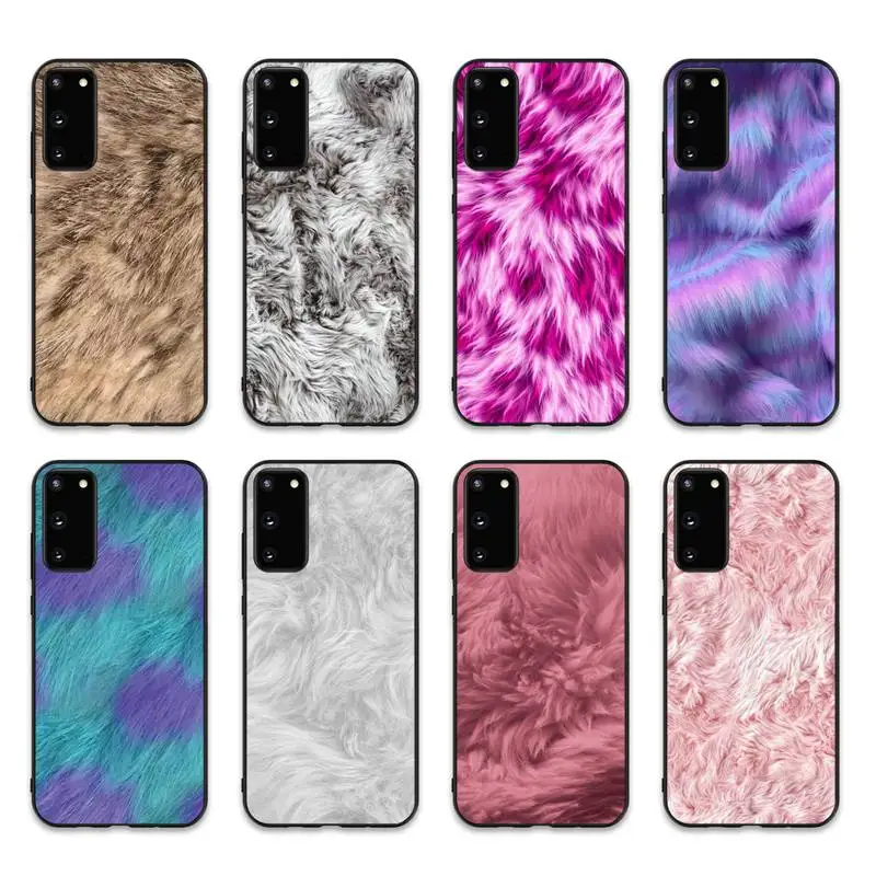 

Colorful Fur Feather Phone Case for Samsung S10 21 20 9 8 plus lite S20 UlTRA 7edge