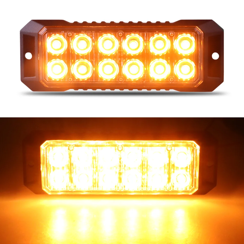 

12LED синхронизация с функцией ультратонкого поверхностного монтажа, универсальная решетка, стробоскоп, аварийный сигнал предупреждения о дорожном движении для автомобиля, прицепа, грузовика