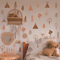 new bohemian forest tree wall stickers boho style nordic childrens room home background wall decoration pvc small tree stickers