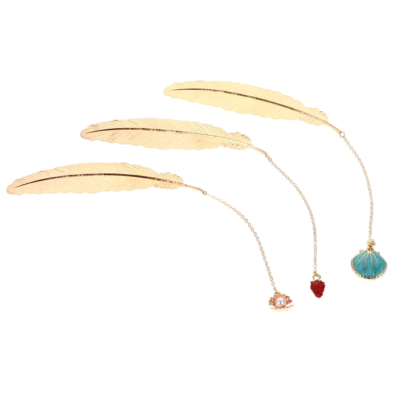 

3pcs Chinese Style Bookmarks Feather Modeling Book Pendants (Assorted Color)