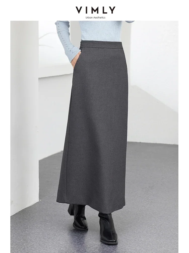 VIMLY женские классические длинные юбки в стиле ретро осенние элегантные офисные