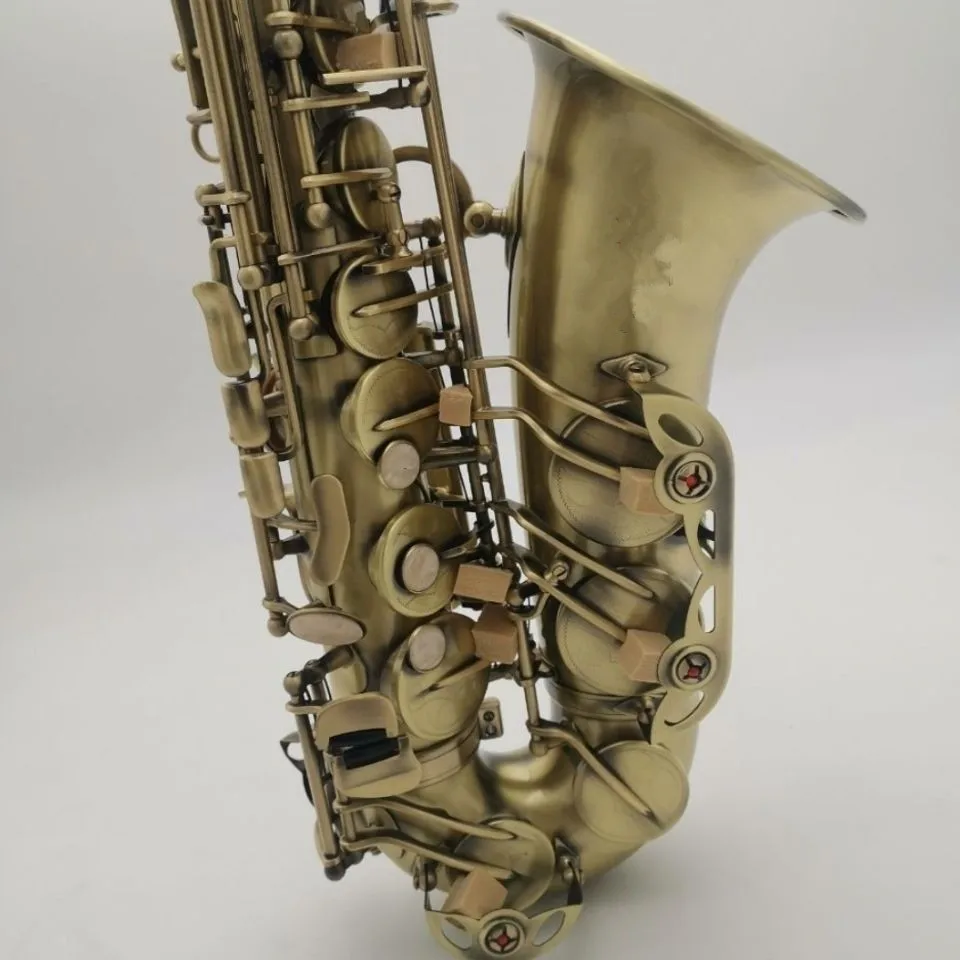 

VI антикварная отделка Eb E-flat альт-саксофон Sax Оболочка С Вырезанным рисунком деревообрабатывающий инструмент с искусственными фотографиями