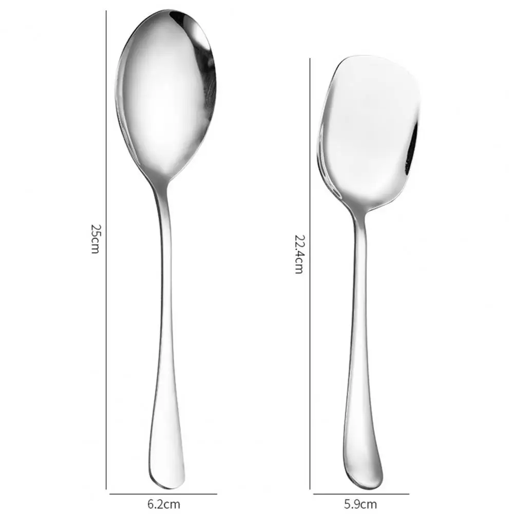 Large Capacity Big Spoon Stainless Steel Scoop Up Practical Restaurant Large Size Buffet Public Spoon Kitchen Tableware