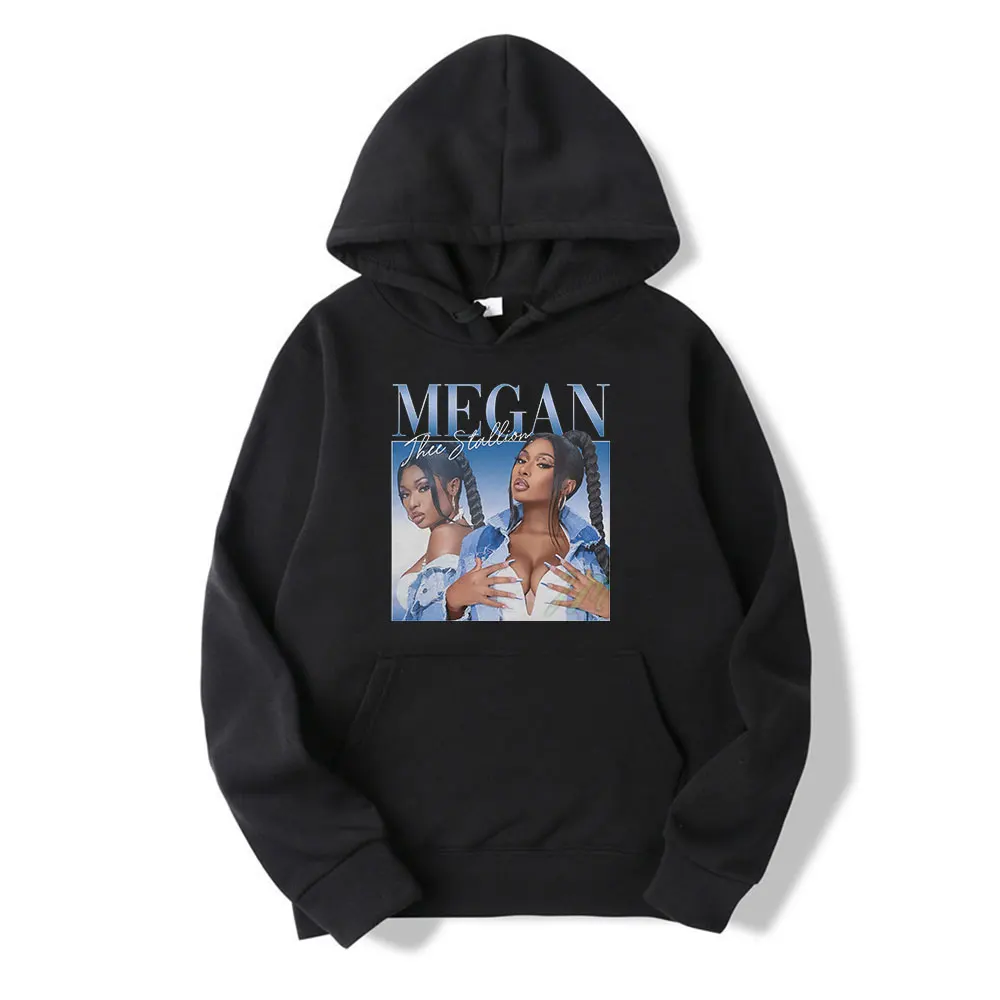 

Rap Singer Megan Thee Stallion New Fashion Simple Print Winter Long Sleeves Thick Loose Casual Woman Hoodie Hip Hop Oversized