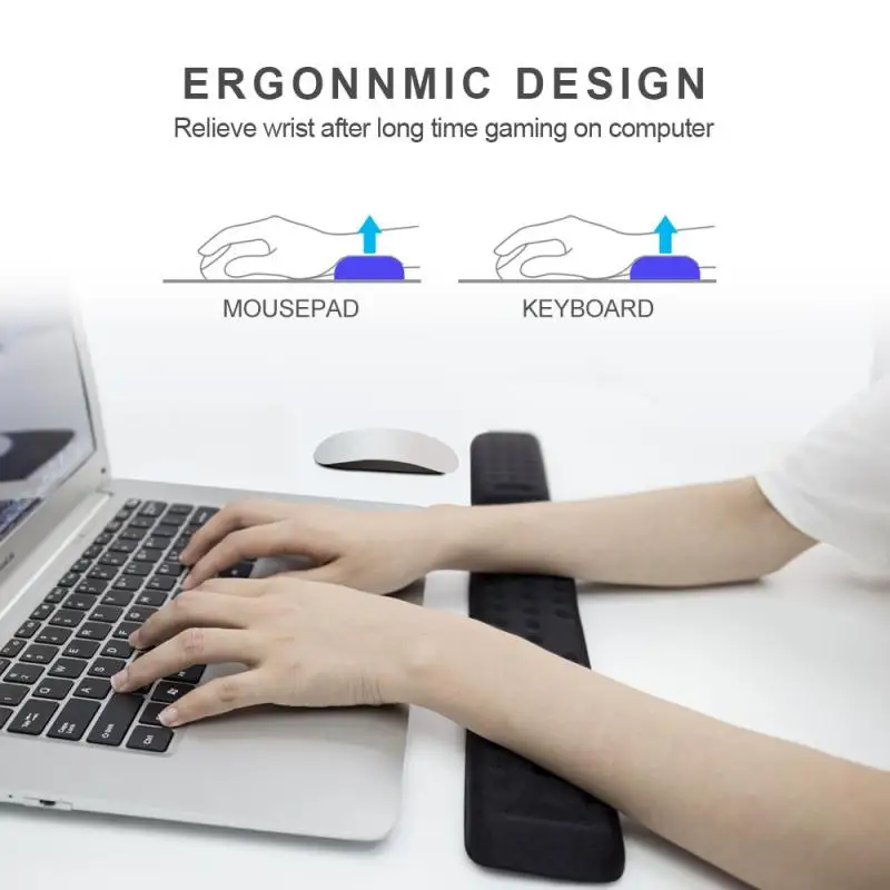 

Keyboard Mouse Pad Wrist Rest Ergonomic Memory Foam Hand Palm Rest Support for Typing and Gaming Wrist Pain Relief and Repair