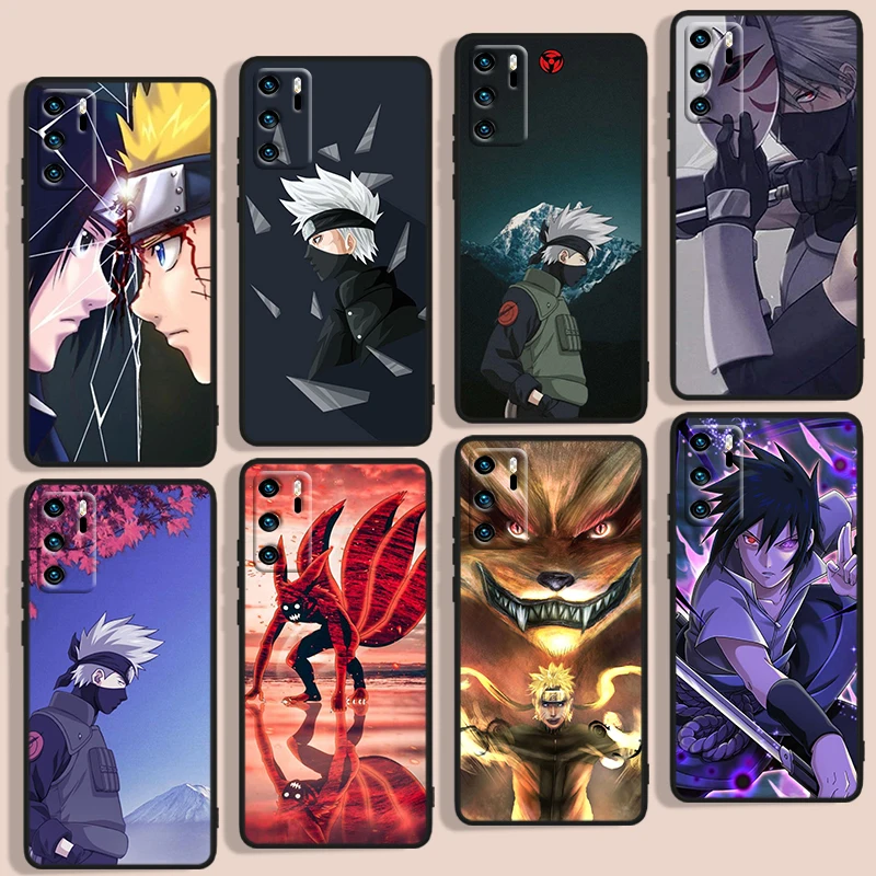 

Naruto Anime Akatsuki Uchiha Luxury Phone Case For Huawei P Smart 2018 Plus 2019 Z S Pro Nova 2i 3 3i 5 5T 7 7i 8 8i 9 9SE Black