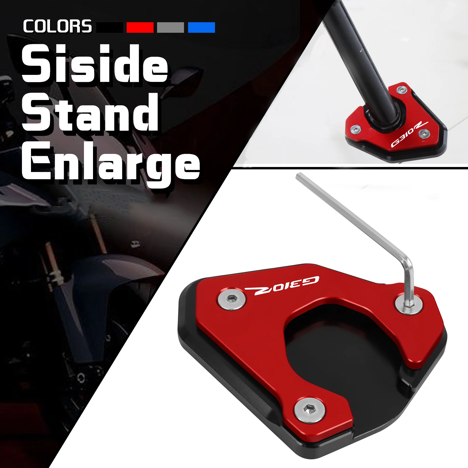 

For BMW G310GS G310 GS G 310 GS 2022 2023 Motorcycle Kickstand Enlarger Plate Foot Side Stand Extension Support Pad