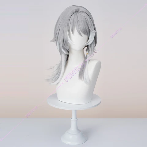 Honkai Star Rail Cipher Косплей Парик Серебристо-серые волосы Термостойкие парики для женщин Девочек Мужчин Chrysos Heirs Free Парик Кепка Карнавал