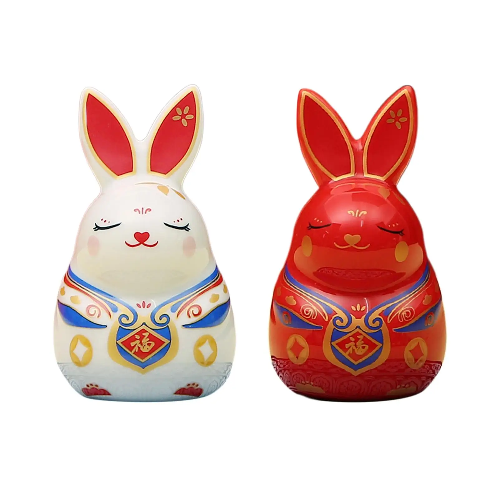

Lucky Rabbit Statue Small Bunny Figurine Sculpture Holiday Party Decoration