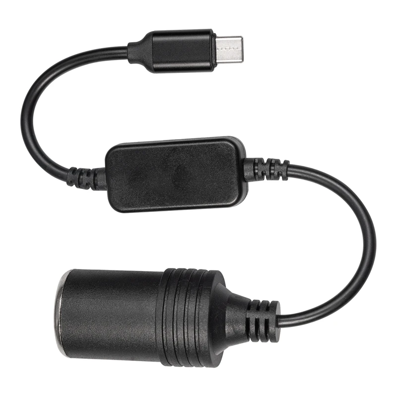 

1Pc TYPE-C 5V To 12V Lighter Socket USB Male To Female Lighter Adapter Converter Car Electronics Accessories