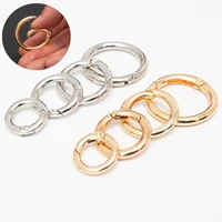 10pcs gold round clasps spring buckles connector keychain bag pendants clips hook accessories for diy jewelry dia 202528mm