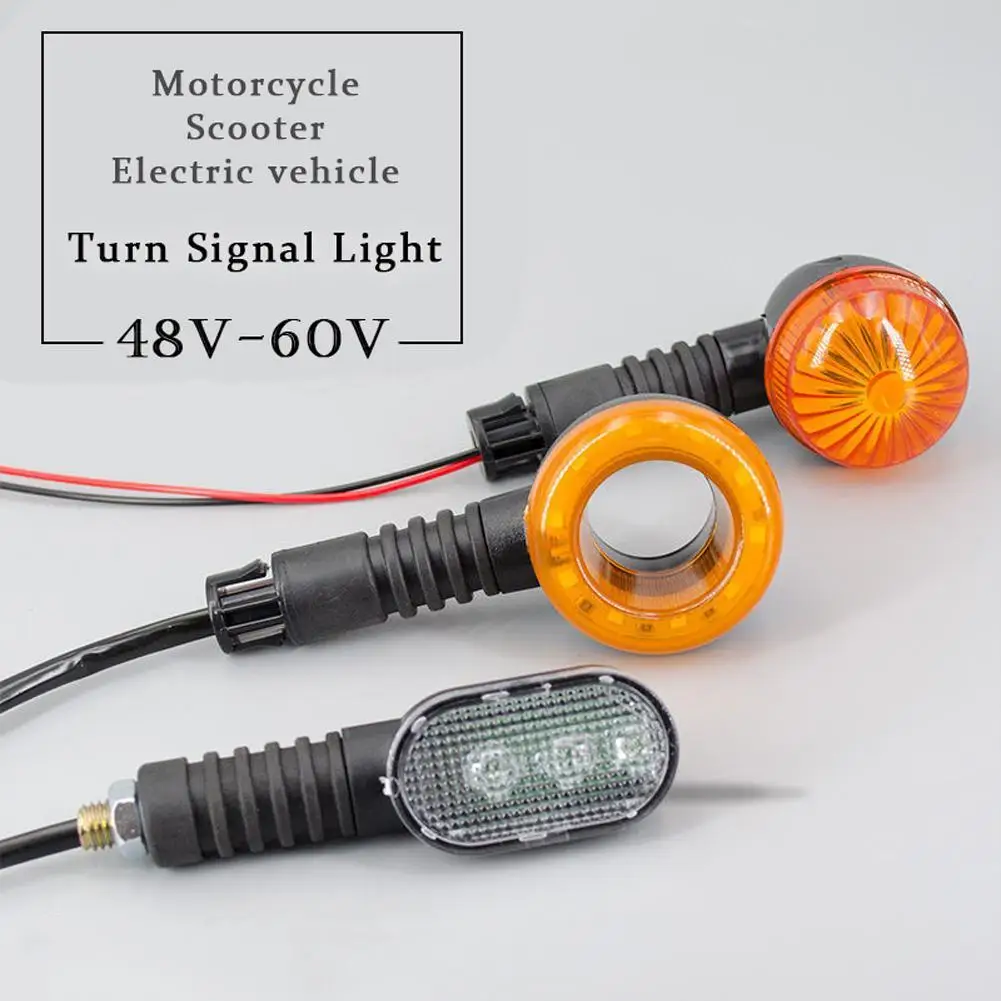 

1 Pair 36-72v Led Turn Signal Light Cycling Safety Flashlight Motorcycle Electric Vehicle Accessories