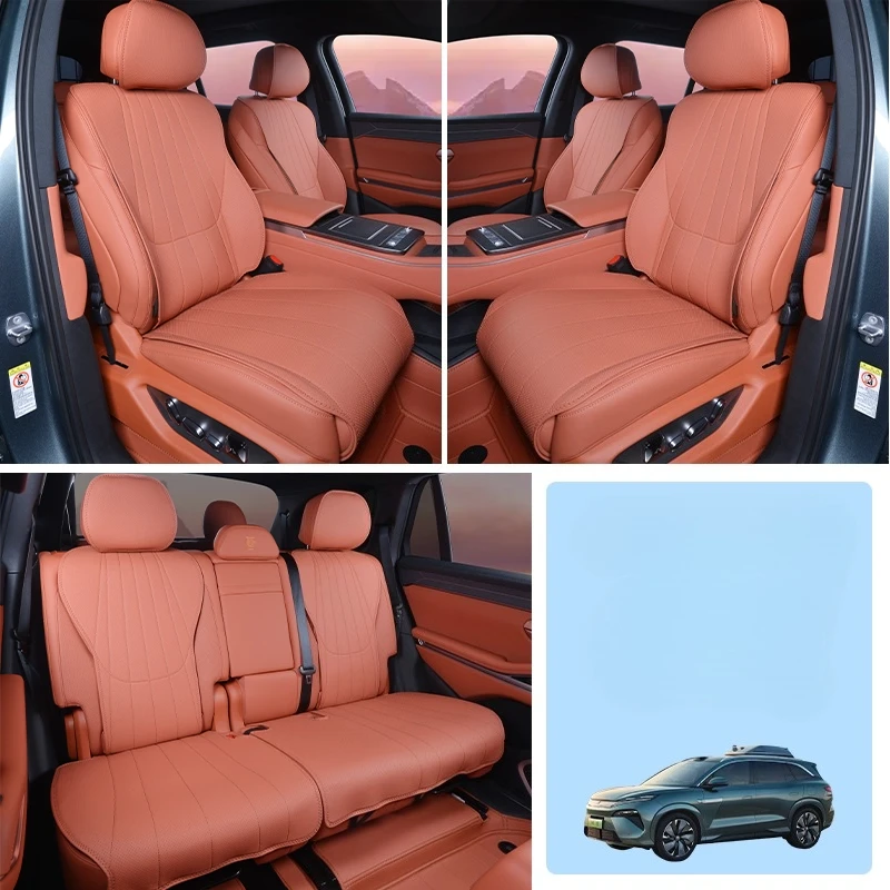 

Наборы чехлов на автомобильные сиденья, дышащая кожаная подушка для сиденья, защита для BYD Tang L 2025-2026, аксессуары для интерьера