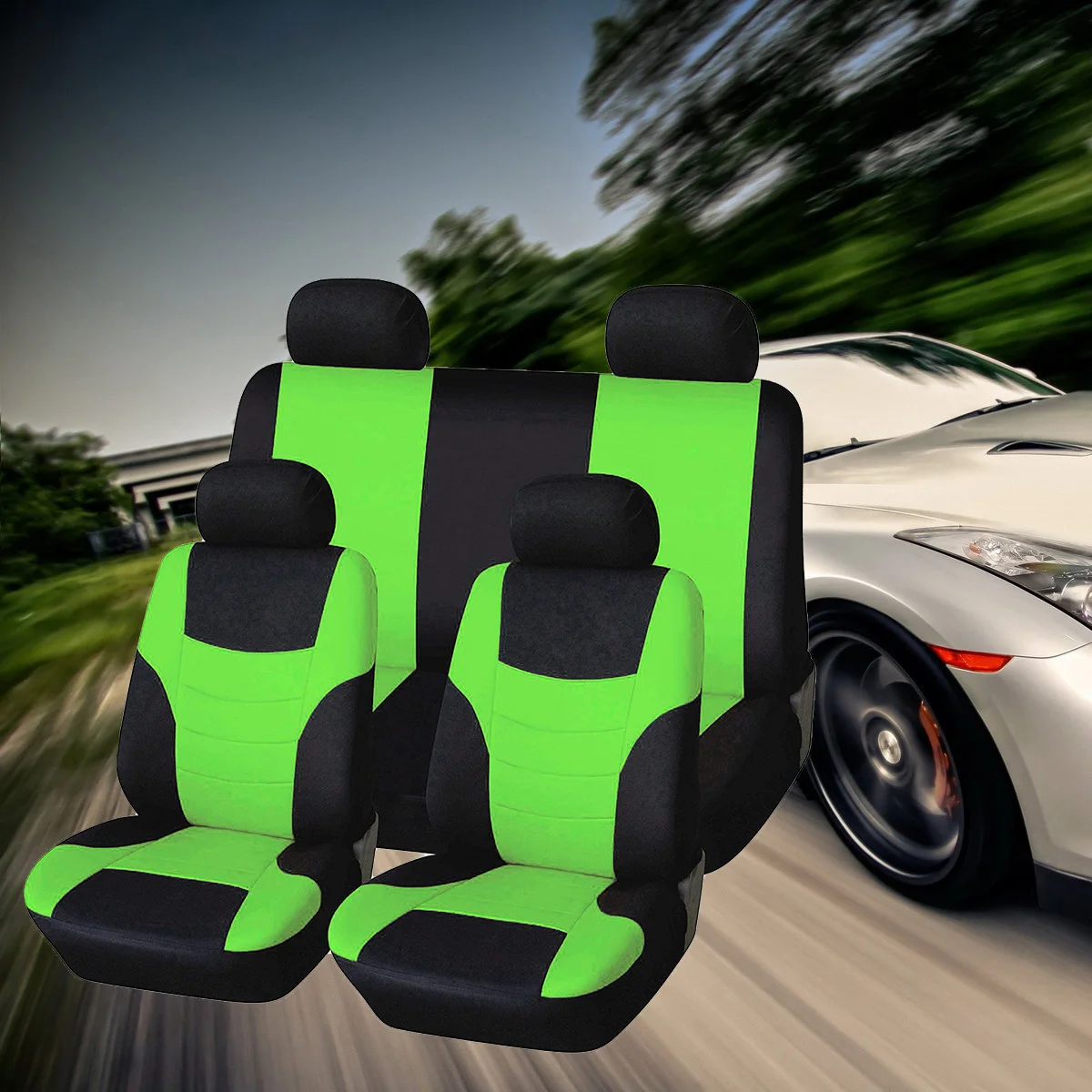 

Breathable and Easy to Install Light Green Car Seat Covers - Universal Fit Without Tools
