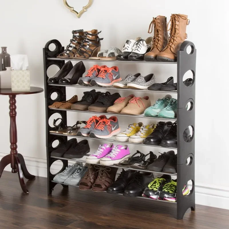 

6-Tier Space Saving , Polypropylene and Iron, Black