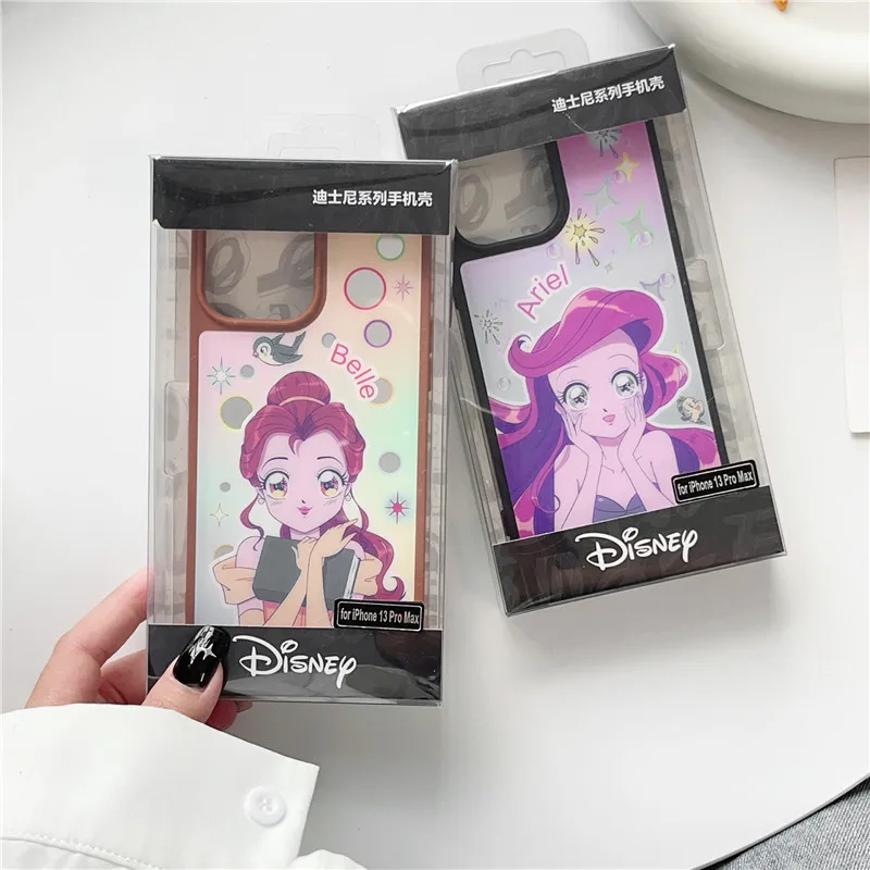 

Original Disney Belle Mermaid Princess Phone Case for iPhone 11 12 13 14 15 Pro Max Plus 12Pro 13Pro 14Pro 15Pro Genuine Cover