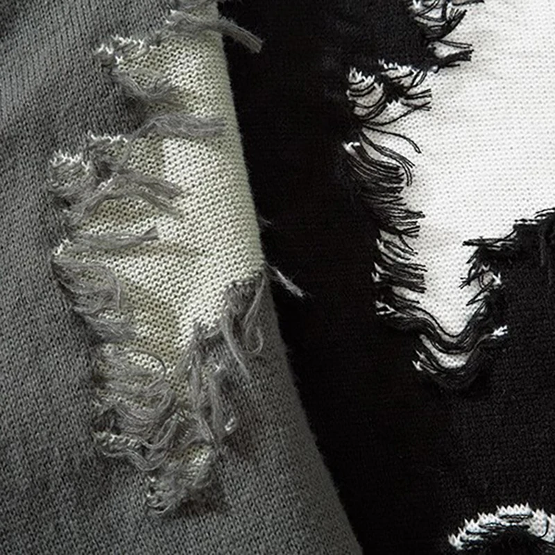 Свитер Raggedy мужская одежда трикотаж зимние свободные вязаные уродливые свитера