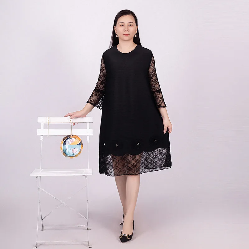 

Женское плиссированное платье большого размера с длинным рукавом, новинка 2023