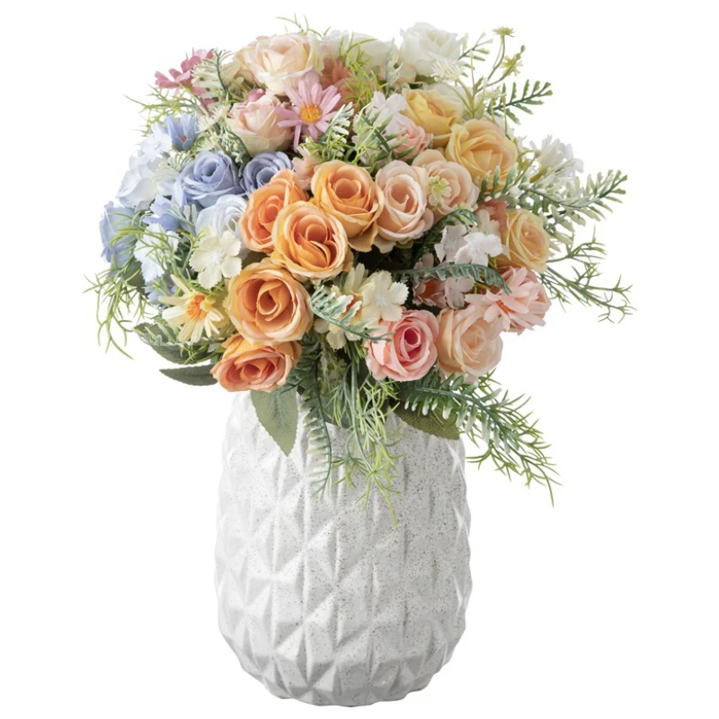 

Artificial Tea Buds Flowers Scrapbook Silk Rose For Home Vase Decor Bride Wedding Bouquet Home Decor DIY Cap Christmas Garland
