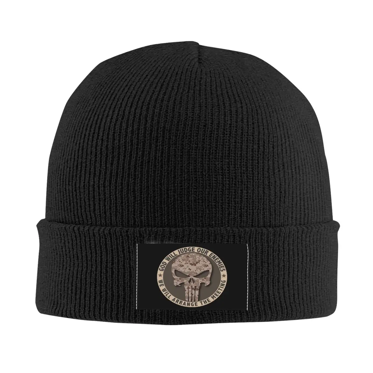 

God Will Judge Our Enemies We Will Arrange The Meeting Bonnet Hat Knit Hat Skull Skeleton Camo Winter Warm Skullies Beanies Caps