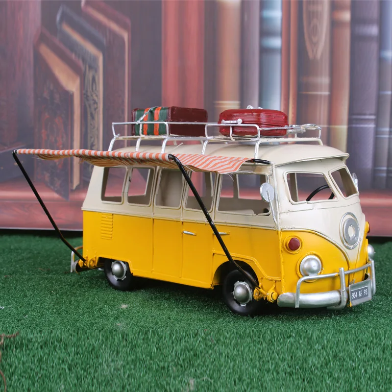 Модель куalitas Tinggi Retro Besi Nostalgia Berkemah Bus Ornamen Rumah Kedai Kopi Hadiah Dekorasi Pernikahan