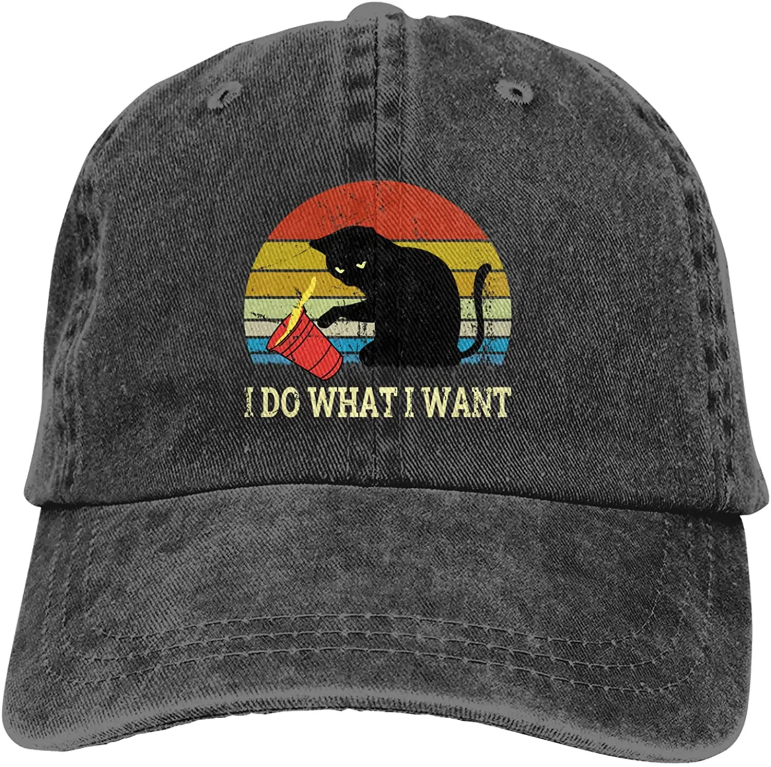 

Cat Baseball Peaked Cap I Do What I Want Adjustable Cowboy Hats