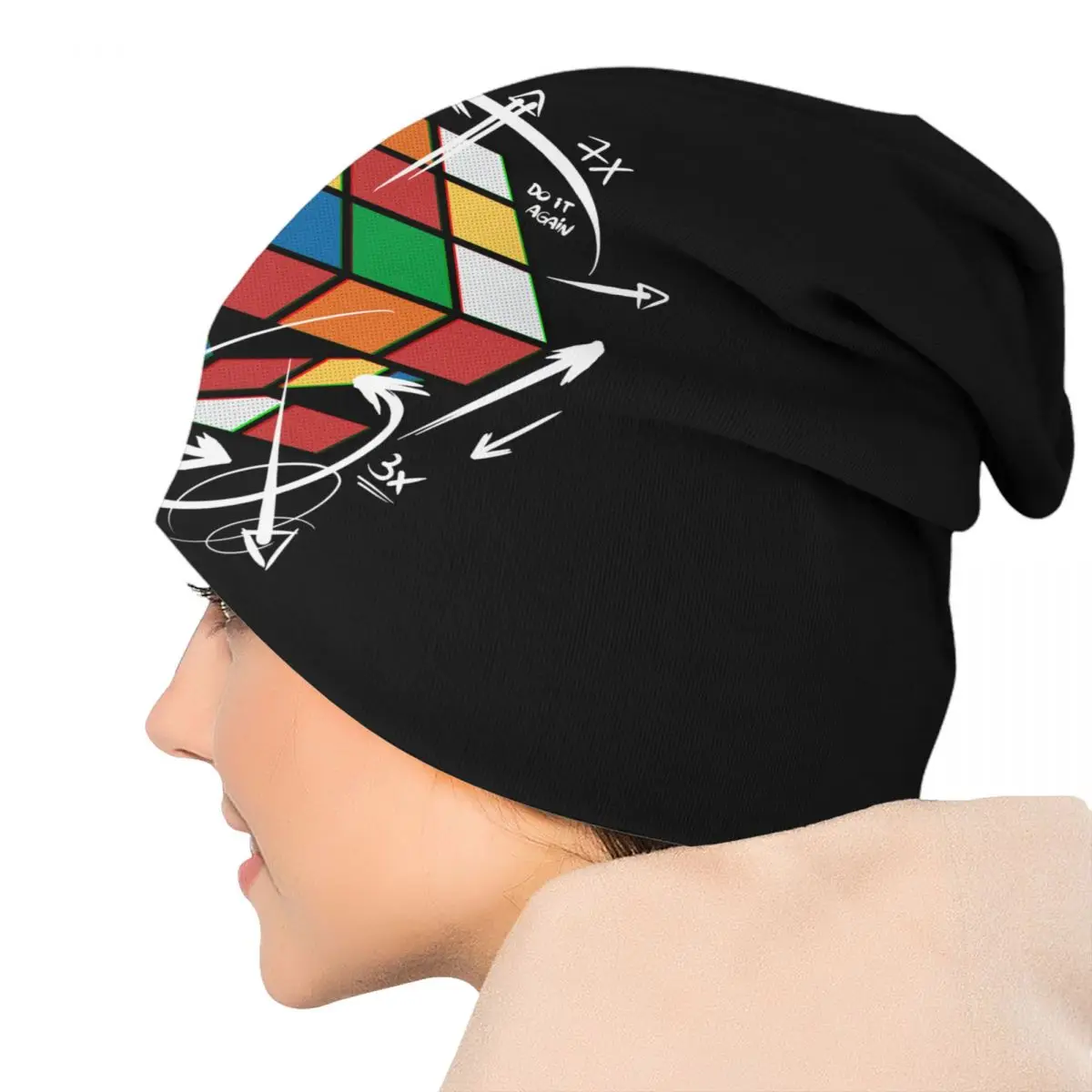 Изготовленные на заказ кубик Рубикса математическая формула шапочки Skullies