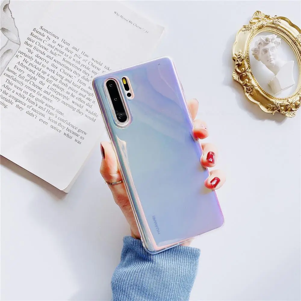 Clear Blue-Ray Laser Back Cover For Huawei Honor 70 X8 8X 20E 10i 30 20 50 60 Pro SE Plus Lite Soft Silicone TPU Phone Case