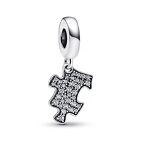 authentic 925 sterling silver moments sparkle puzzle with crystal dangle charm bead fit pandora bracelet necklace jewelry