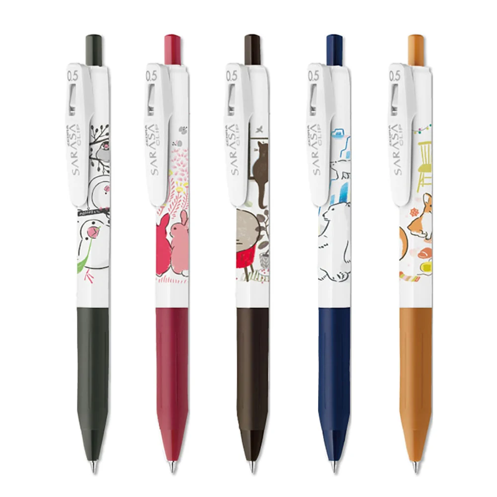Japan ZEBRA JJ15 New Limited Cute Animal Stationery SARASA Push-Type Retro Gel Pen 0.5Mm Bullet-Type Student Special images - 6