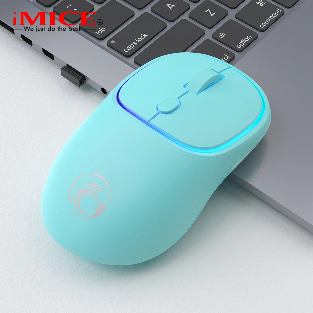 

Dual-mode Wireless Mouse 7-color Luminous Silence Type-c Interface Mouse Rechargeable Mute Mice For Gamer Mouse