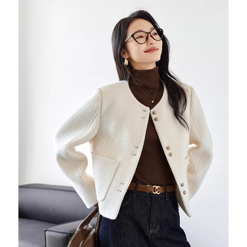 Vimly женское короткое пальто абрикосового цвета