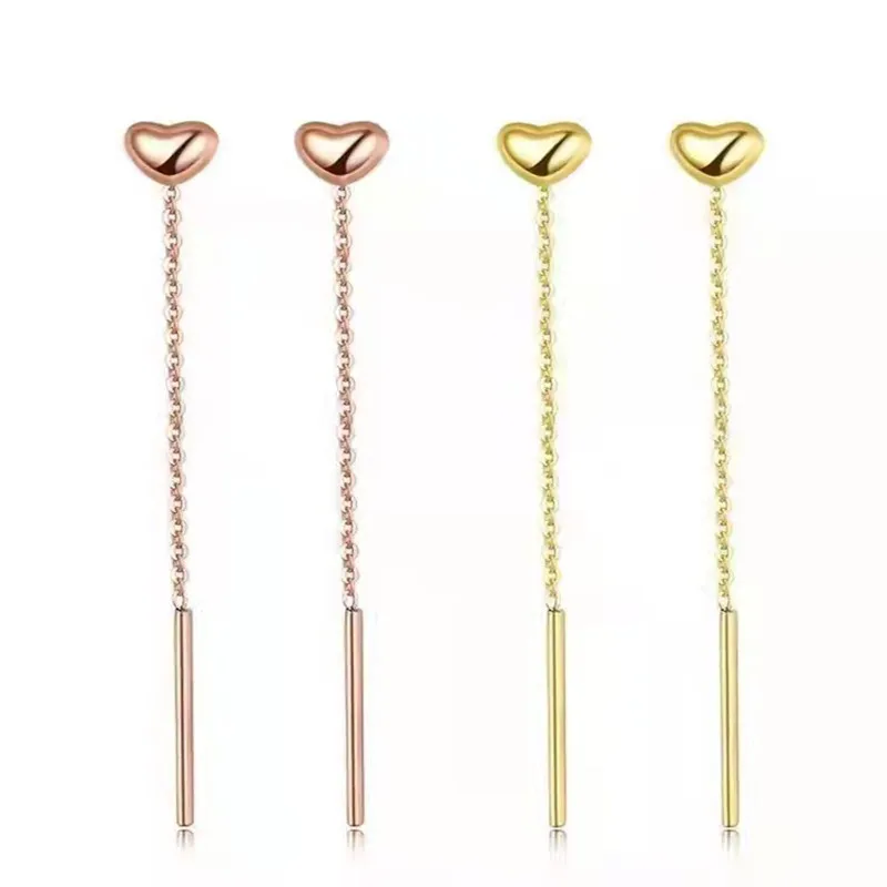 

Серьги JICAI из настоящего 18-каратного золота в форме сердца, чистое золото AU750, модные серьги с кисточками для подруги, подарки, изысканные юве...