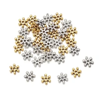 7mm alloy snowflake spacer gold color metal beads hole 1 2mm handmade women jewelry bracelets diy charm supplies wholesale