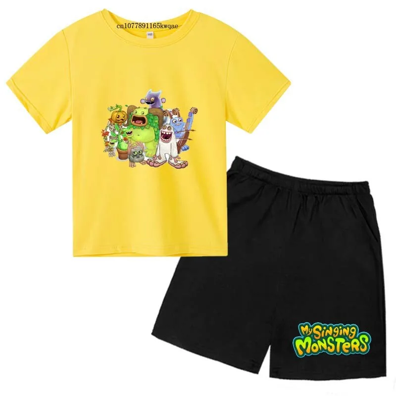 Мой Поющий монстр детские летние повседневные футболки и брюки костюмы для