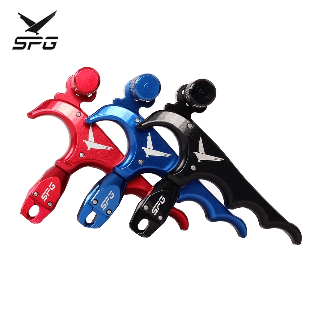 

SPG 4 Finger Release Aids Aluminum Alloy 360 ° Rotation Trigger Adjustable for Compound Bow Hunting Shooting Archery Accessories