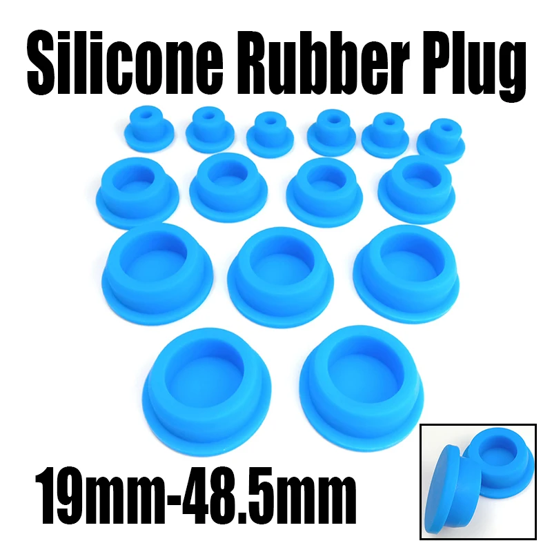 

1PCS 19mm-48.5mm Blue Silicone Rubber Cap T-type Hole Plug Cover Rubber Stopper Sealing Plug Snap-on Gasket Seal Stopper