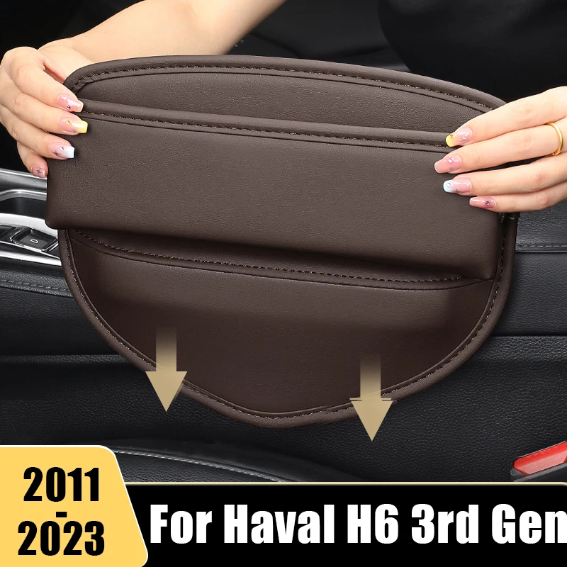 

For Haval H6 3rd Gen DHT-PHEV 2011-2024 Car Seat Crevice Storage Box Card Phone Holder Universal Organizer Pocket Accessories