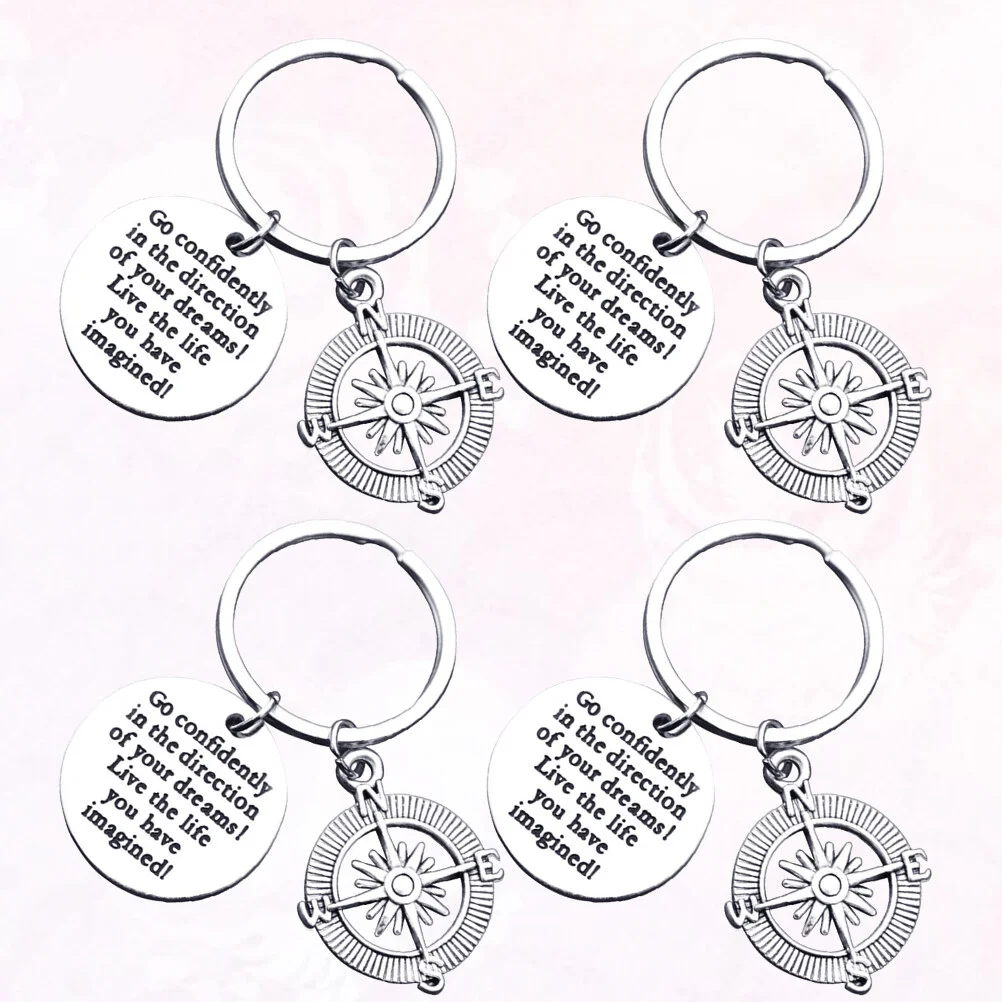 

4 Pcs Keychain Keys Small Gift Decoration Pendant Exquisite Ring Creative Holder Graduation Keychains