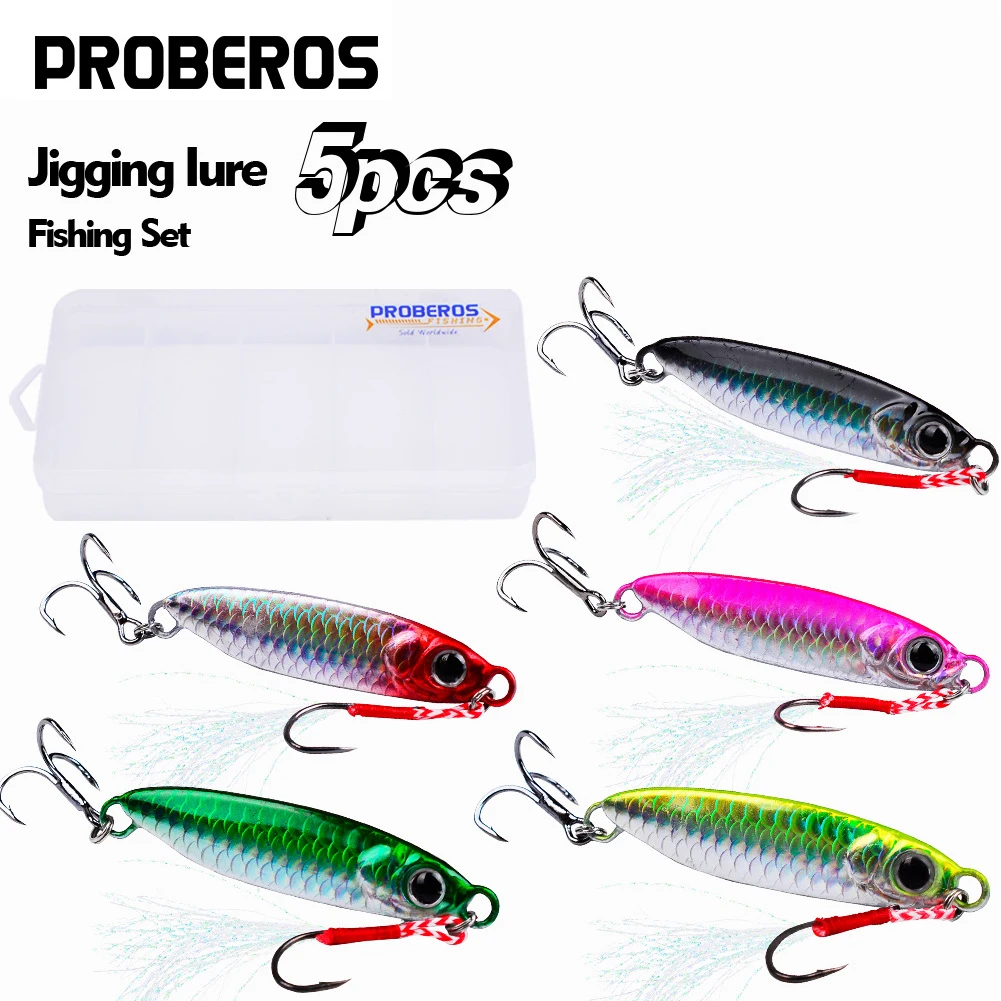 

7-30g Sea Fishing Bait Fishing Gear 5-Piece Long-Range Cast Iron Plate Set Fishing Lure Accessories