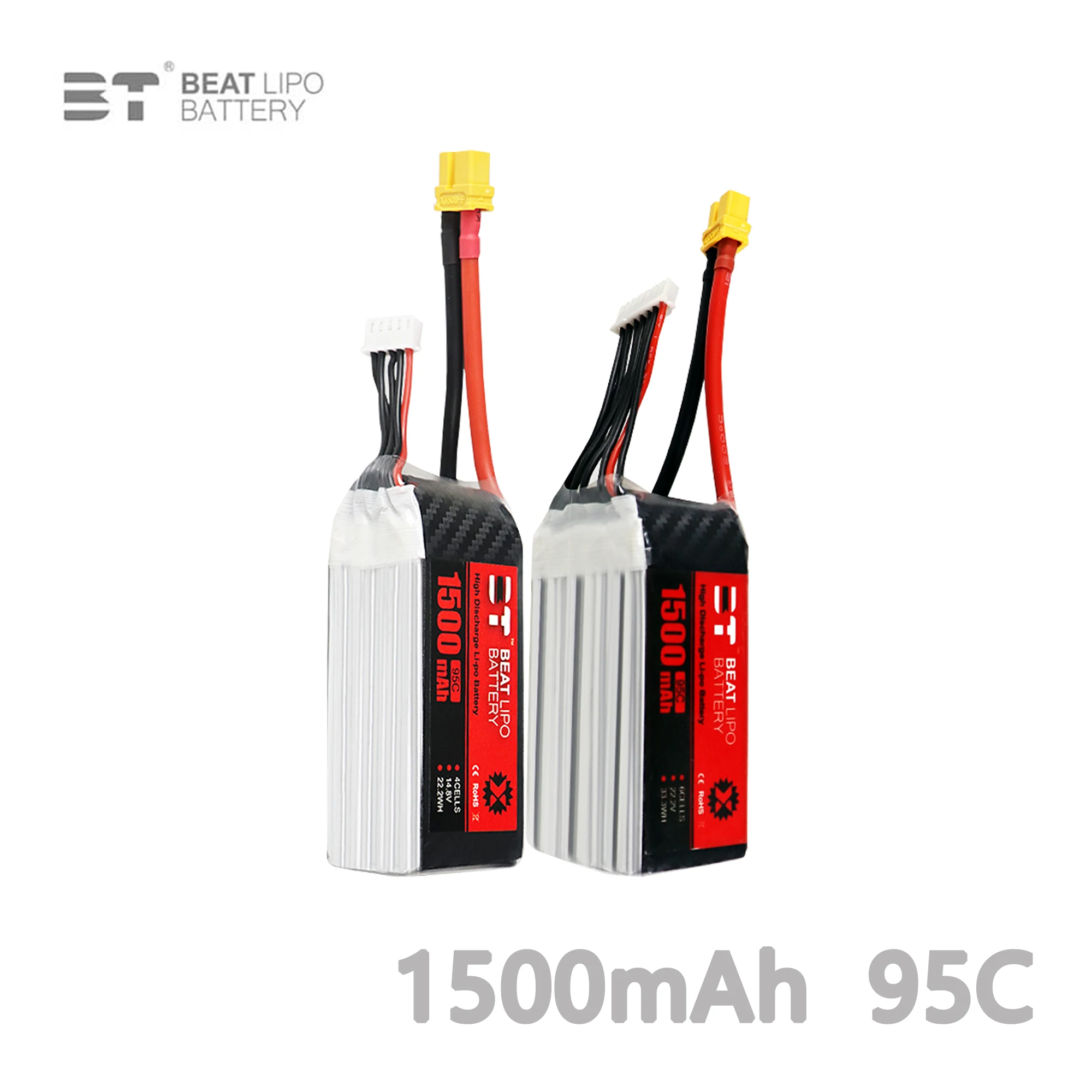 

BT Lipo Battery 1500mAh 95C 4S 6S 14.8V 22.2V RC Airplane Remote Control Car Helicopter Airplane