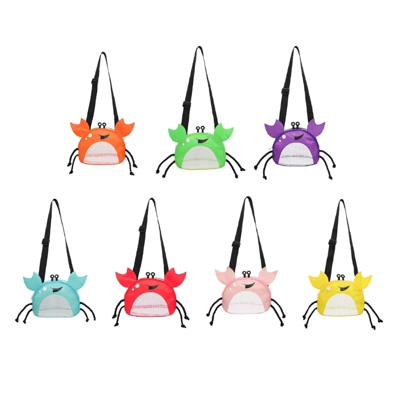 

Beach Toy Bags for Kids Cute Crab Shape Mesh Bag for Seashell Collecting