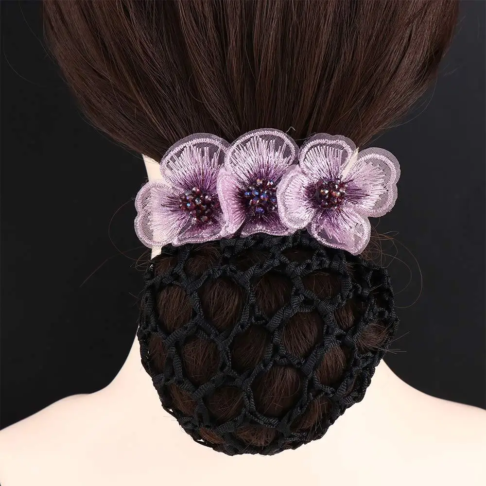 

Flight Attendant Back Of The Head Nurses Bank Staff Korean Style Headdress Women Hairpin Bow Bun Net Snood Hair Accessories