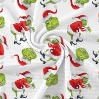 50145cm christmas cartoon christmas hat green dog pattern printed bullet textured liverpool for sewing diy crafts decorations