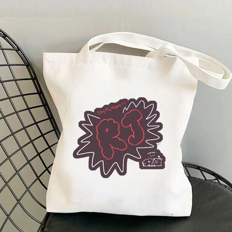 Сумка-тоут в стиле аниме BT21, холщовая сумка с героями мультфильмов, многоразовая модная повседневная сумка на плечо с принтом аниме Y2K, подарок для друзей (art.: 3920cd15bae46) - 3920cd15bae46