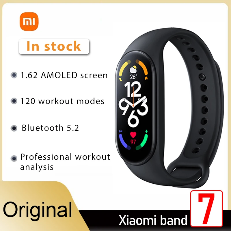

Смарт-браслет Xiaomi Mi Band 7, AMOLED, Bluetooth 5,2, 120 режимов