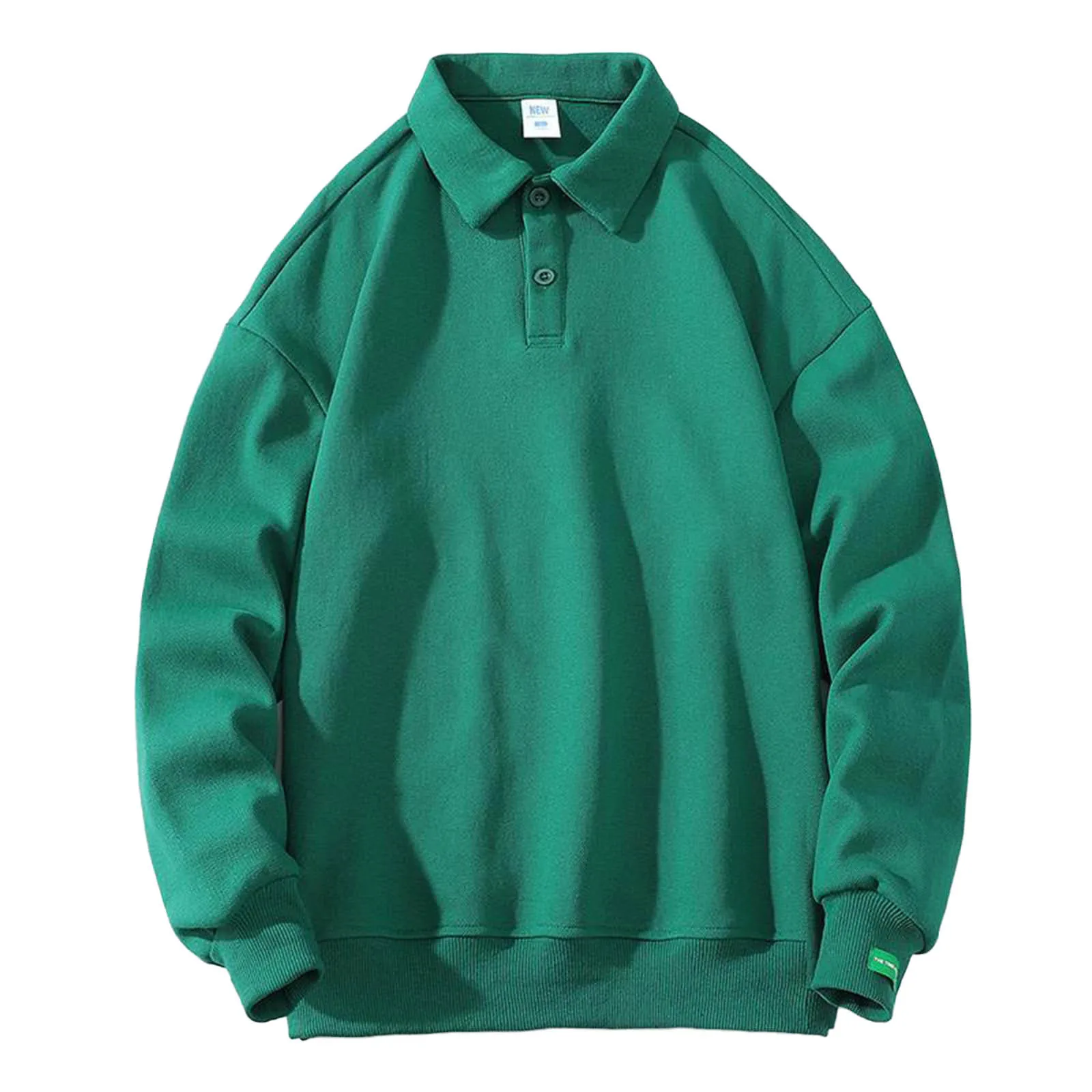 

Casual Loose Solid Color Sweatshirt Long Sleeve Turn Down Collar Button Sweatshirt Harajuku Korean Style Clothes Spring Autumn 4